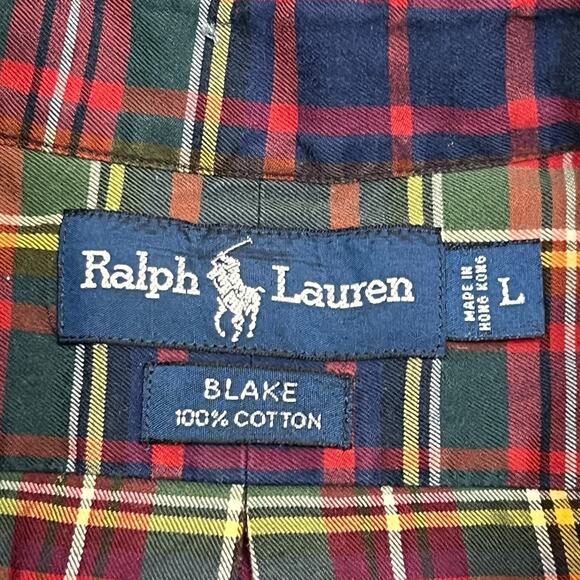 Ralph Lauren Blake Shirt Mens Large Multicolor Plaid Cotton Collared Button Down - Picture 5 of 8